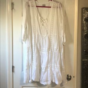 White linen dress/ coverup